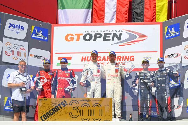 Reicher-Haase (Eastalent Audi) open their win count and take points lead by storming the GT Open’s 300th race